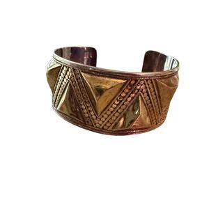 Anna Beck 925 Sterling Silver 18k Gold Plated Wide Cuff Bracelet